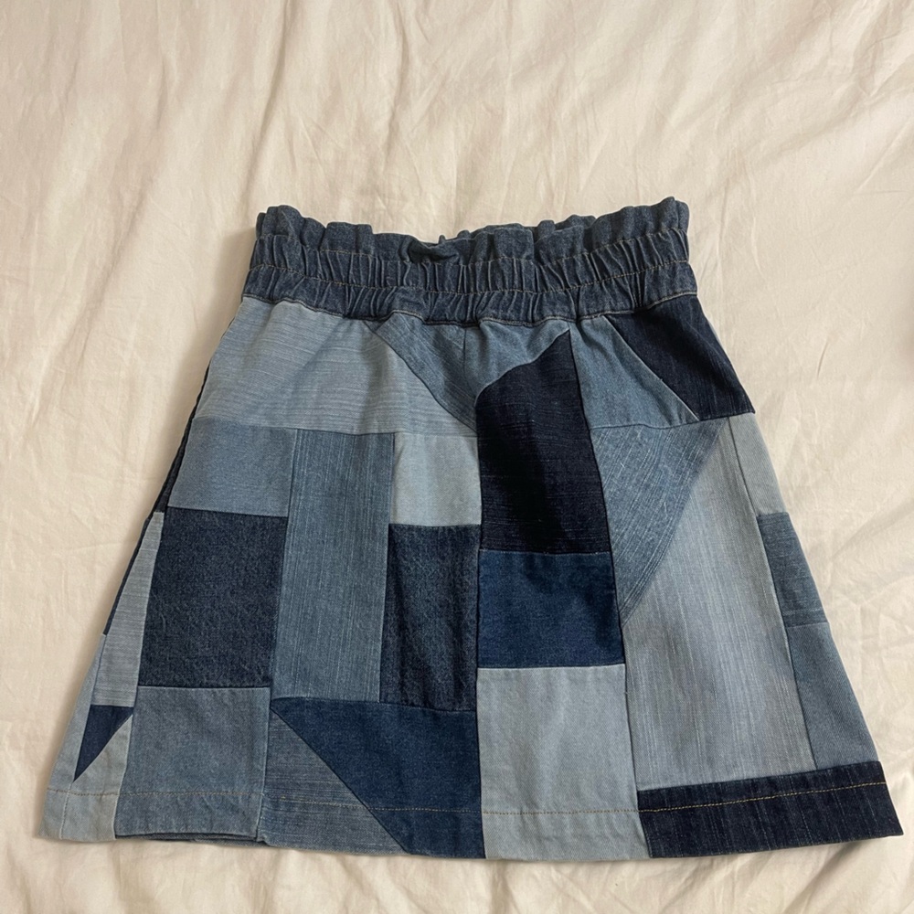 SEA New York Patchwork Denim Skirt